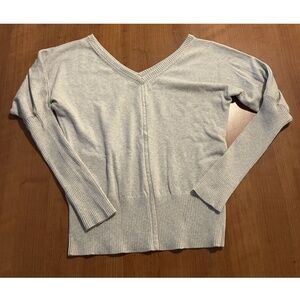 Boston Proper Women’s Light Gray Sweater S Preppy Classic Cotton Silk Cashmere